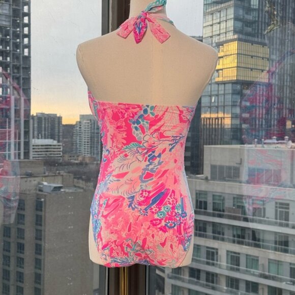 🆕 LILLY PULITZER 🧿 NWOT Lanai Halter 1PC Swimsuit, Light Pascha Pink - Sz 6 - Picture 9 of 13
